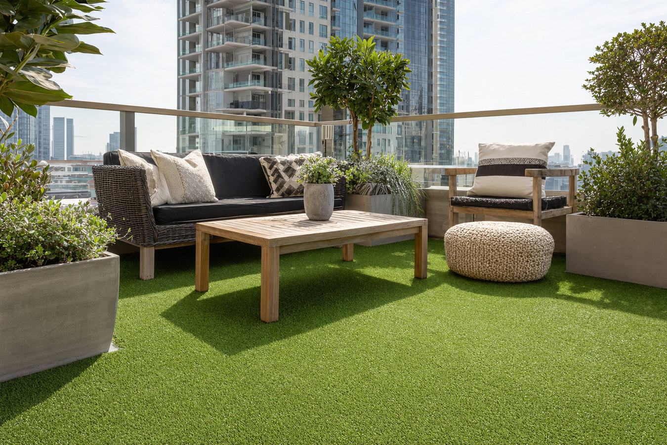 Turf for rooftop gardens